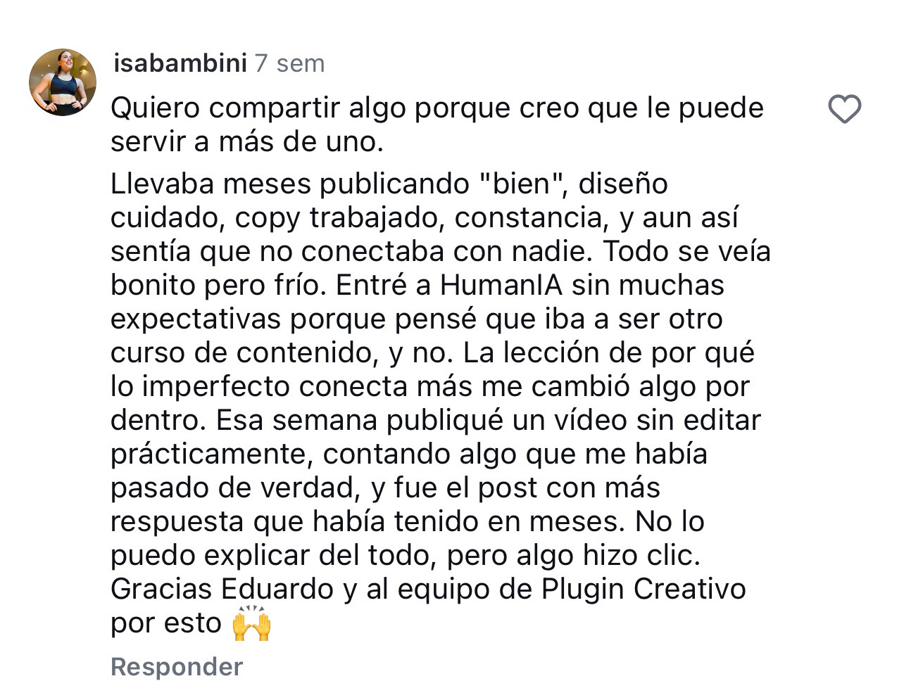 Testimonio de isabambini